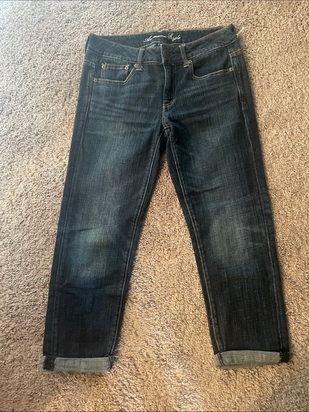 American Eagle Outfitters Women's Slim Straight Dark Blue Jeans